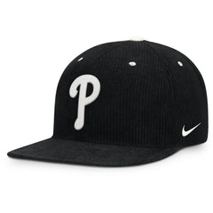 Black Philadelphia Phillies Nike Pro Corduroy Structured Snapback Hat
