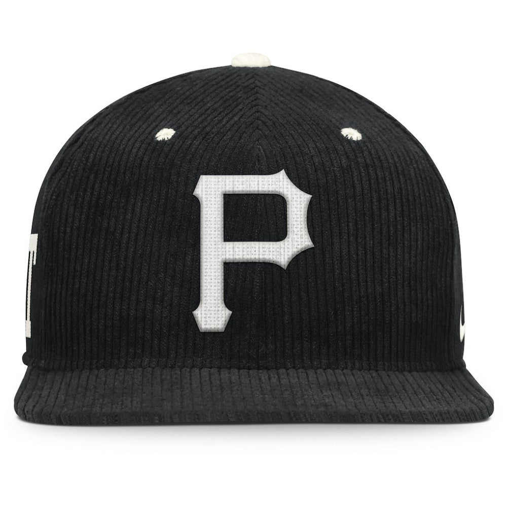 Black Pittsburgh Pirates Nike Pro Corduroy Structured Snapback Hat