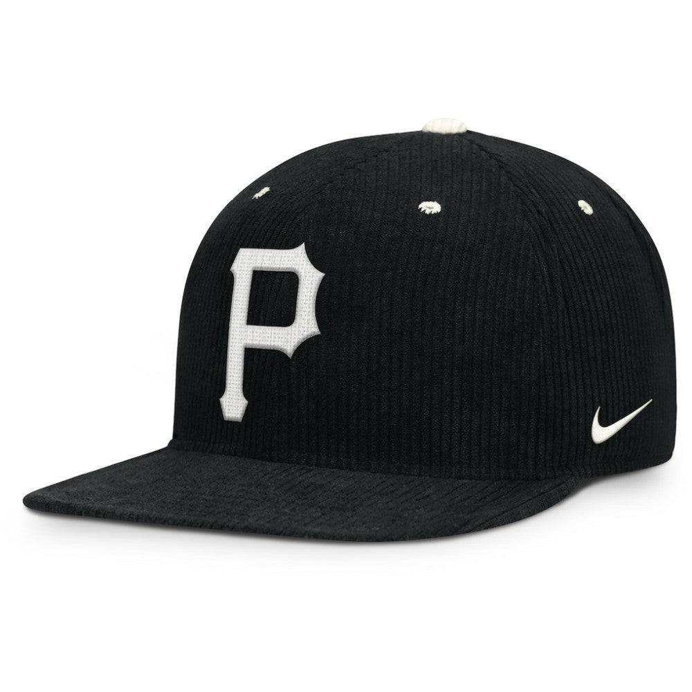 Black Pittsburgh Pirates Nike Pro Corduroy Structured Snapback Hat
