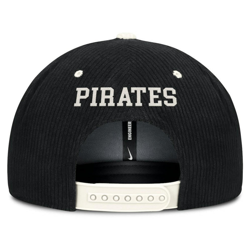 Black Pittsburgh Pirates Nike Pro Corduroy Structured Snapback Hat