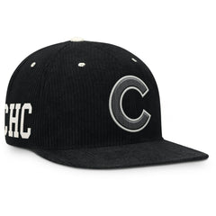 Black Chicago Cubs Nike Pro Corduroy Structured Snapback Hat