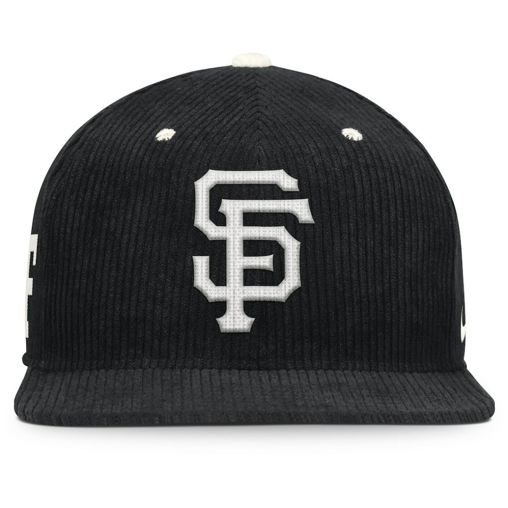 Black San Francisco Giants Nike Pro Corduroy Structured Snapback Hat