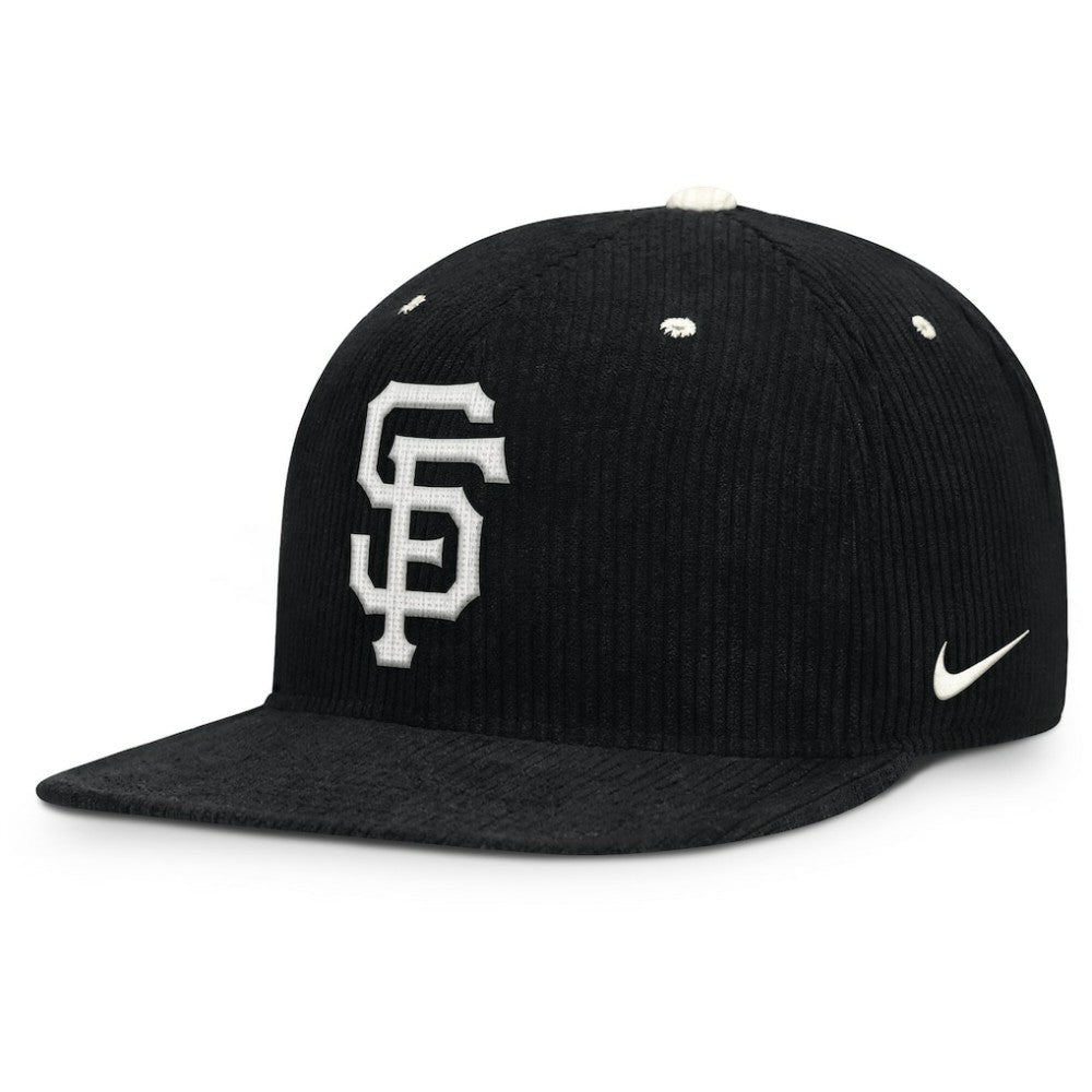 Black San Francisco Giants Nike Pro Corduroy Structured Snapback Hat