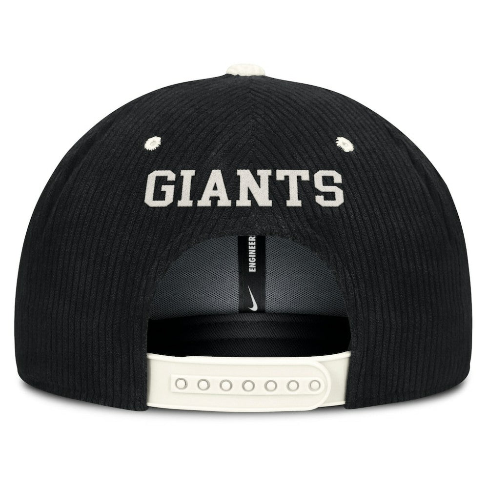 Black San Francisco Giants Nike Pro Corduroy Structured Snapback Hat
