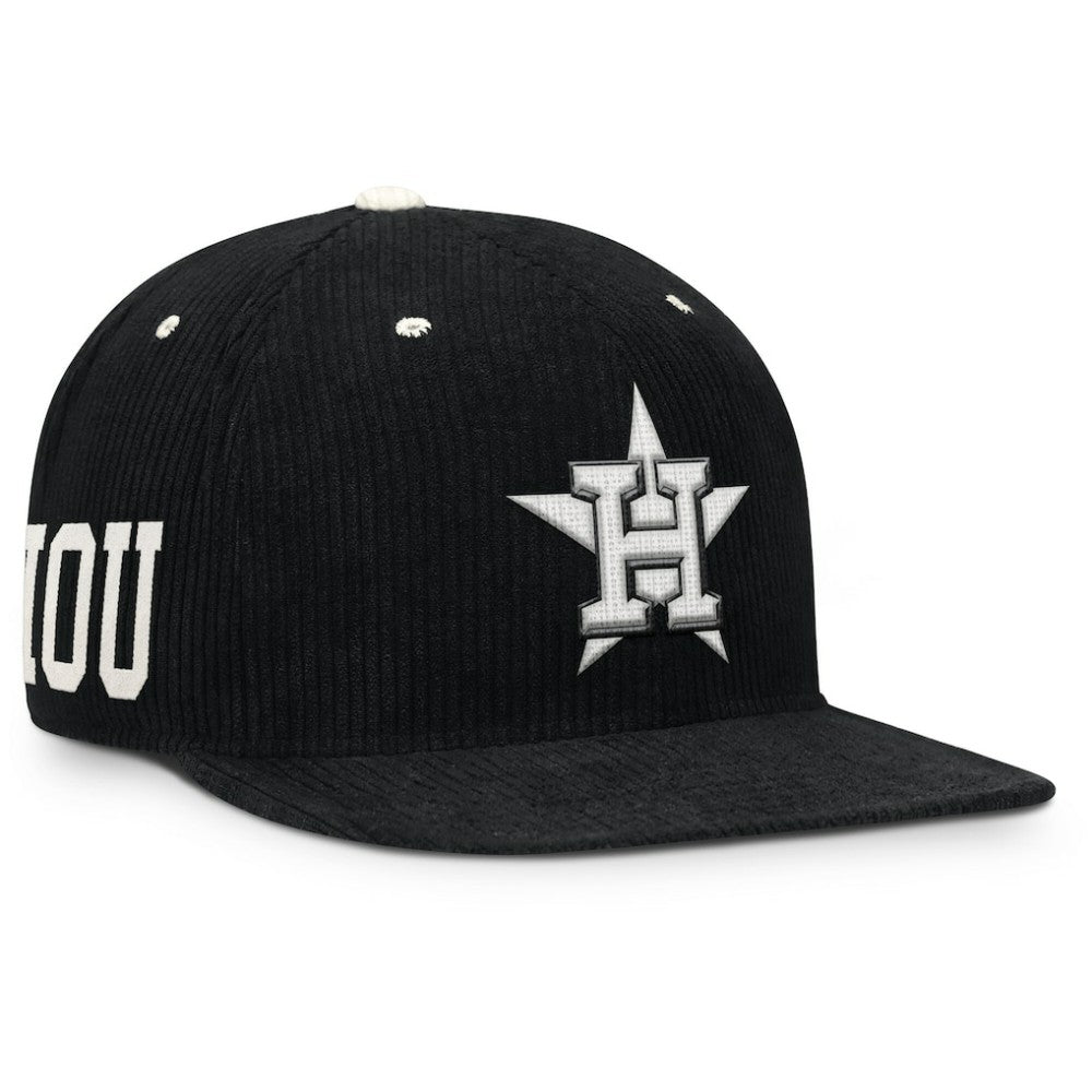 Black Houston Astros Nike Pro Corduroy Structured Snapback Hat
