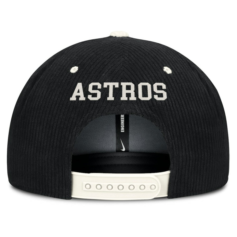Black Houston Astros Nike Pro Corduroy Structured Snapback Hat