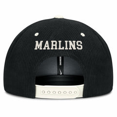 Black Miami Marlins Nike Pro Corduroy Structured Snapback Hat