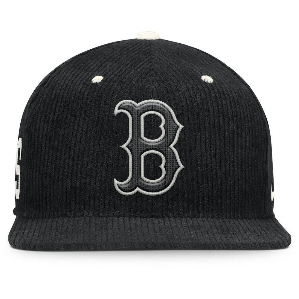 Black Boston Red Sox Nike Pro Corduroy Structured Snapback Hat
