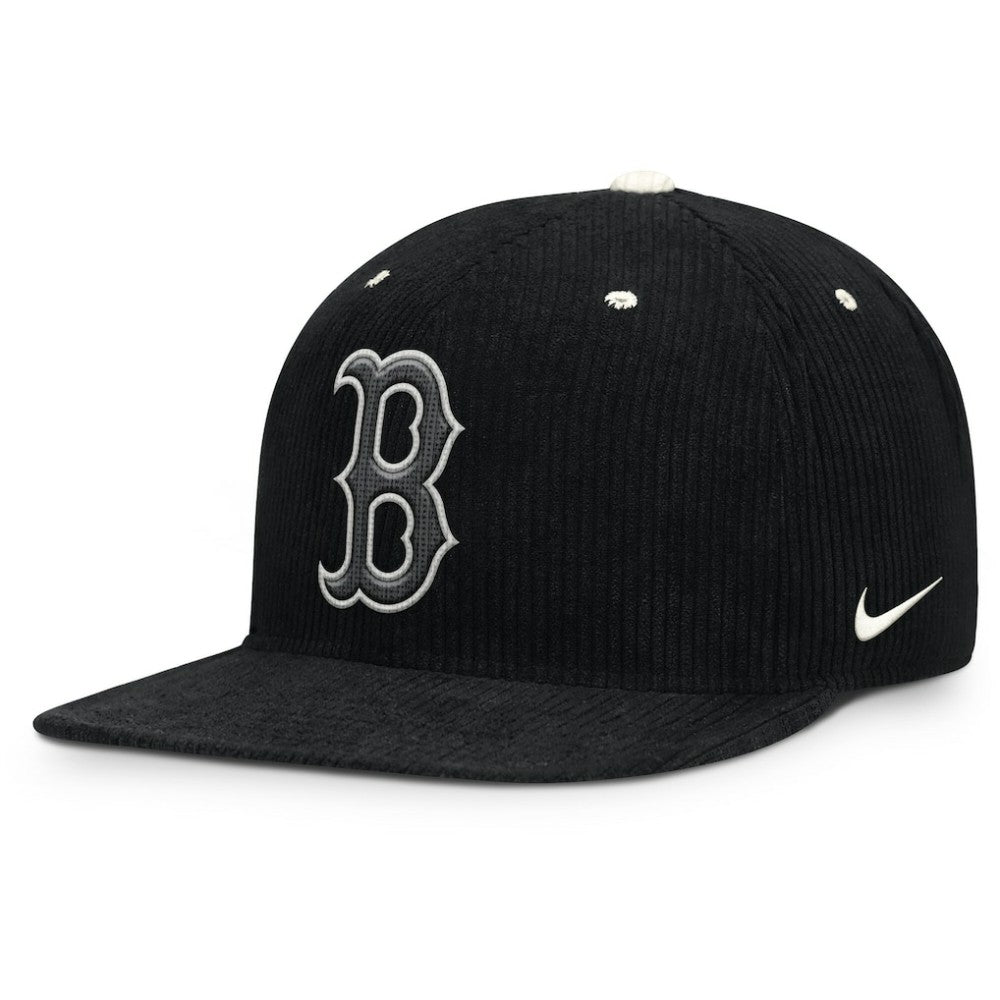 Black Boston Red Sox Nike Pro Corduroy Structured Snapback Hat