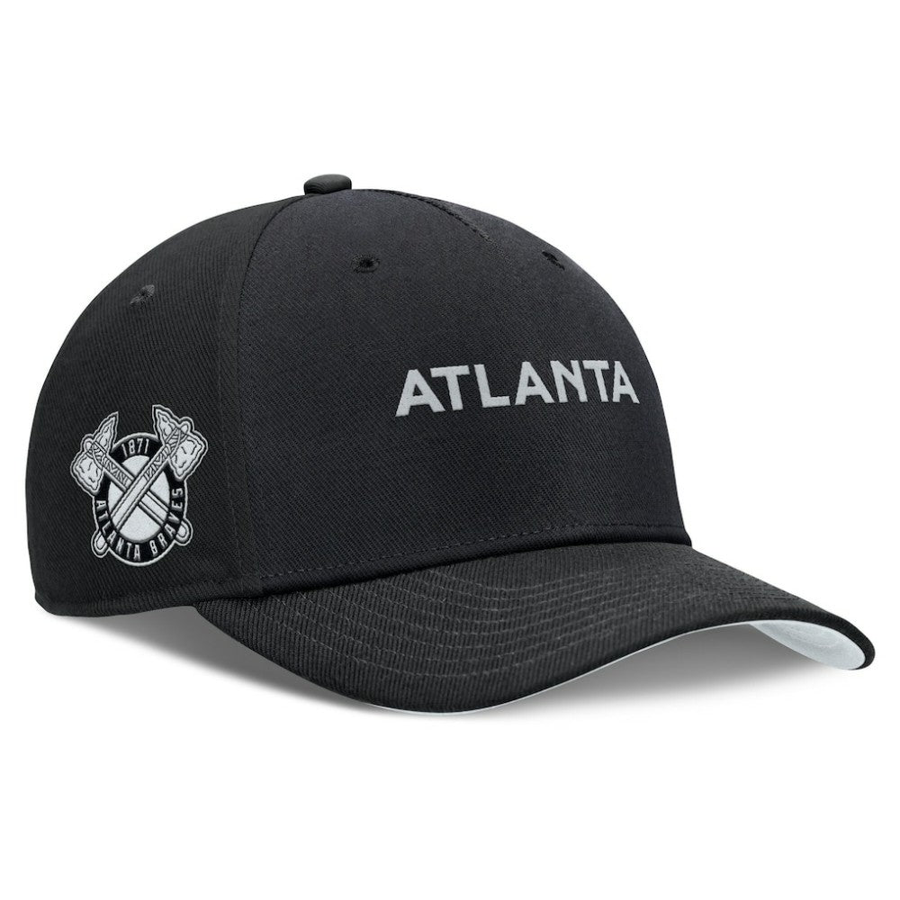 Black Atlanta Braves Nike Rise Performance Adjustable Hat