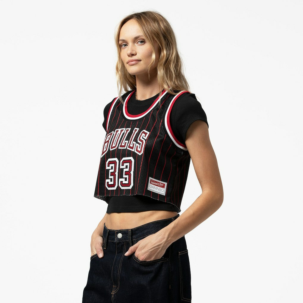 Mitchell & Ness Scottie Pippen Chicago Bulls x DANNIJO Women's Fashion Cropped Basketball Jersey sale