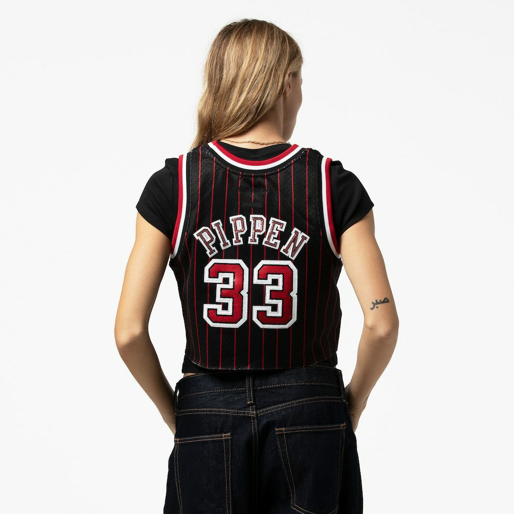 Mitchell & Ness Scottie Pippen Chicago Bulls x DANNIJO Women's Fashion Cropped Basketball Jersey sale