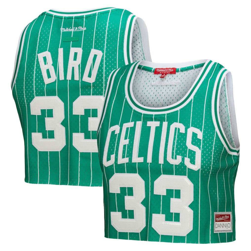 Mitchell & Ness Larry Bird Boston Celtics x DANNIJO Women's Fashion Cropped Basketball Jersey