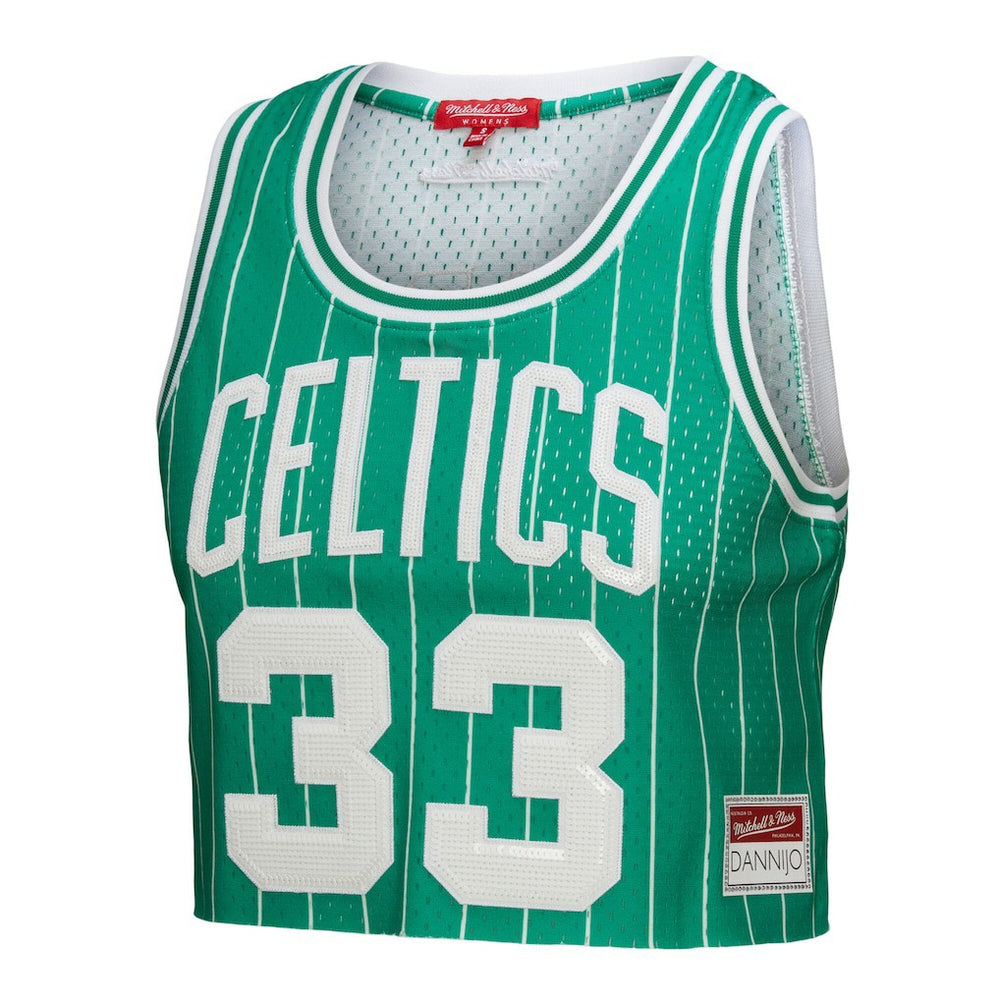 Mitchell & Ness Larry Bird Boston Celtics x DANNIJO Women's Fashion Cropped Basketball Jersey