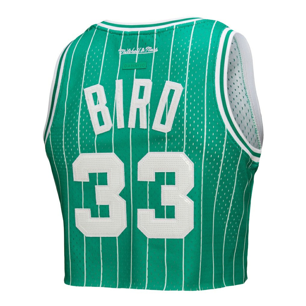 Mitchell & Ness Larry Bird Boston Celtics x DANNIJO Women's Fashion Cropped Basketball Jersey
