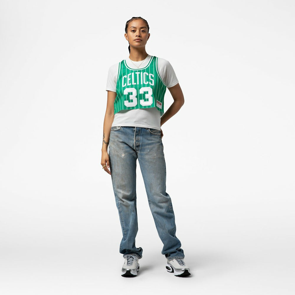 Mitchell & Ness Larry Bird Boston Celtics x DANNIJO Women's Fashion Cropped Basketball Jersey