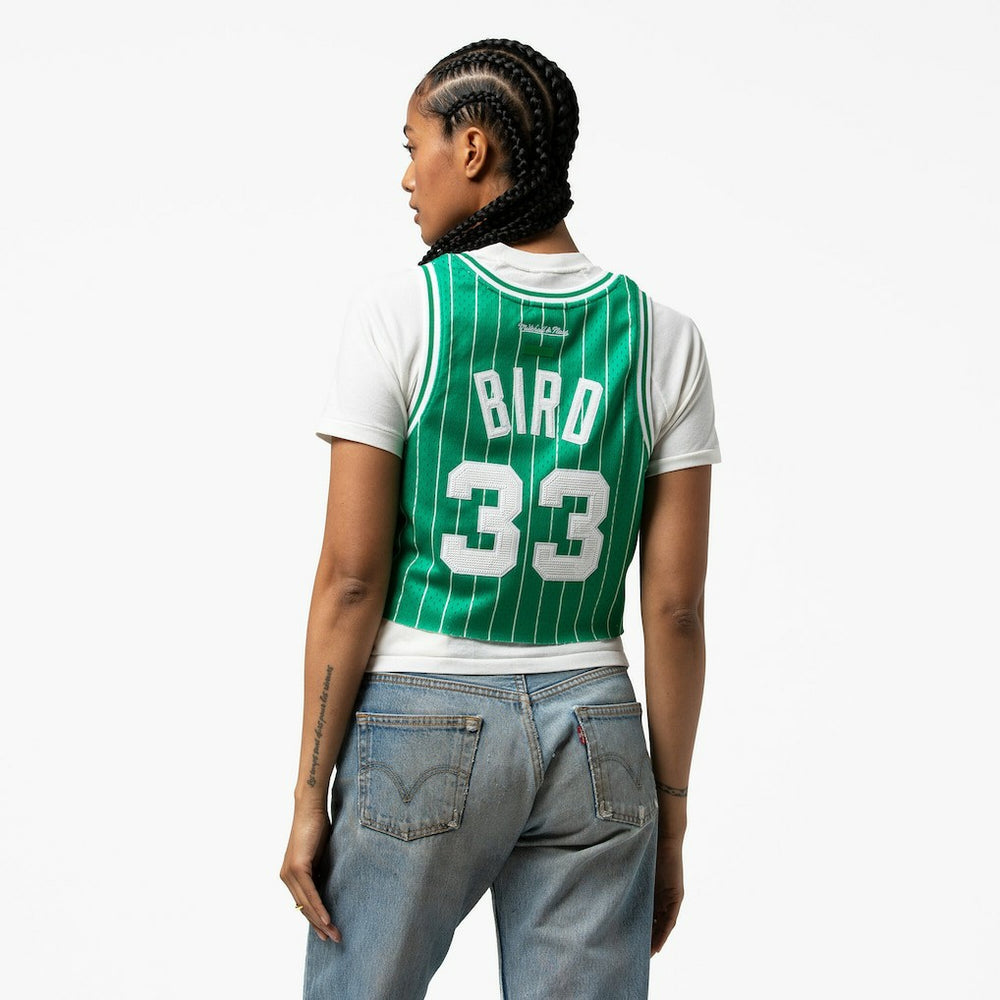 Mitchell & Ness Larry Bird Boston Celtics x DANNIJO Women's Fashion Cropped Basketball Jersey