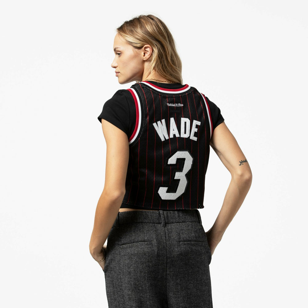 Mitchell & Ness Dwyane Wade Miami Heat x DANNIJO Women's Fashion Cropped Basketball Jersey