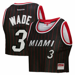 Mitchell & Ness Dwyane Wade Miami Heat x DANNIJO Women's Fashion Cropped Basketball Jersey