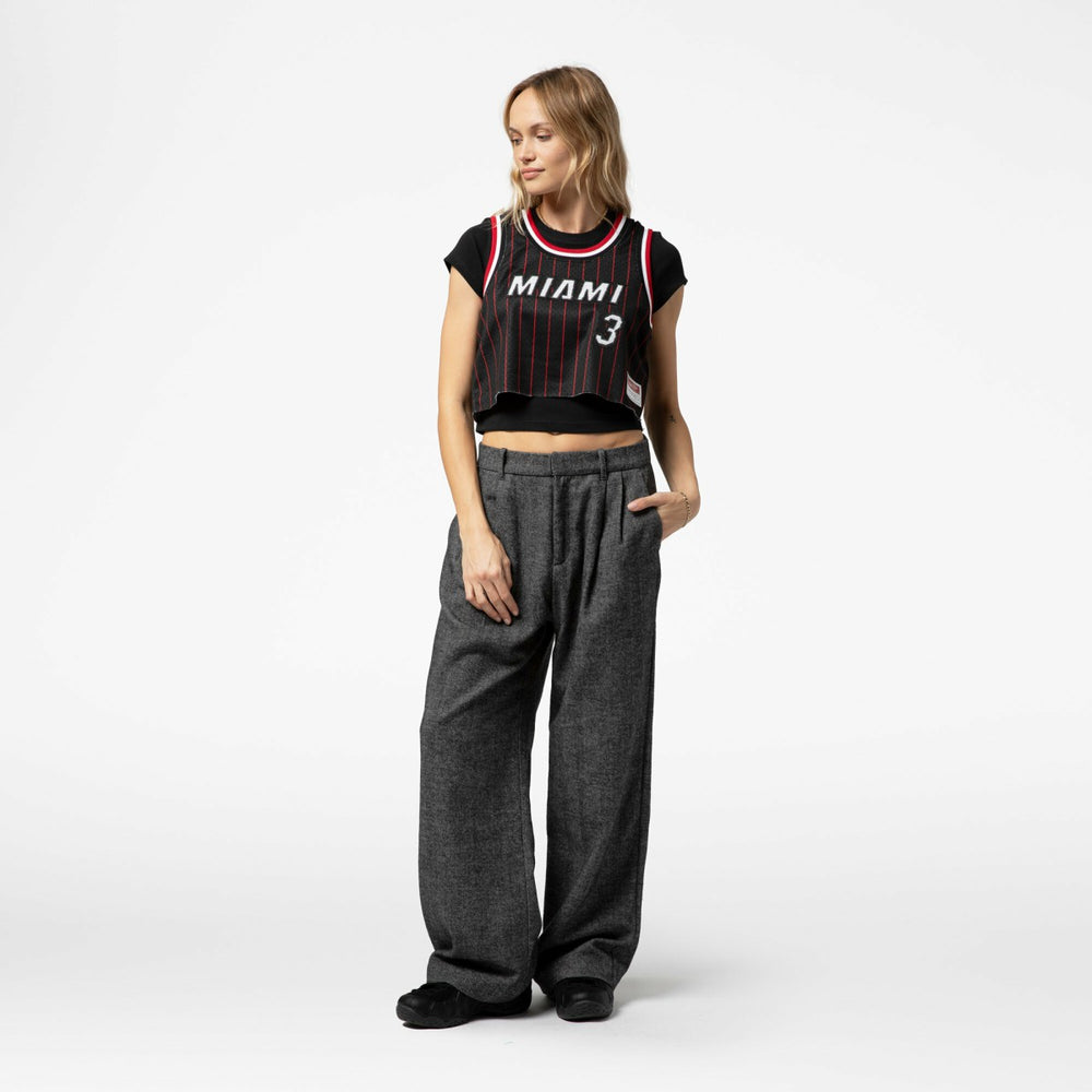 Mitchell & Ness Dwyane Wade Miami Heat x DANNIJO Women's Fashion Cropped Basketball Jersey