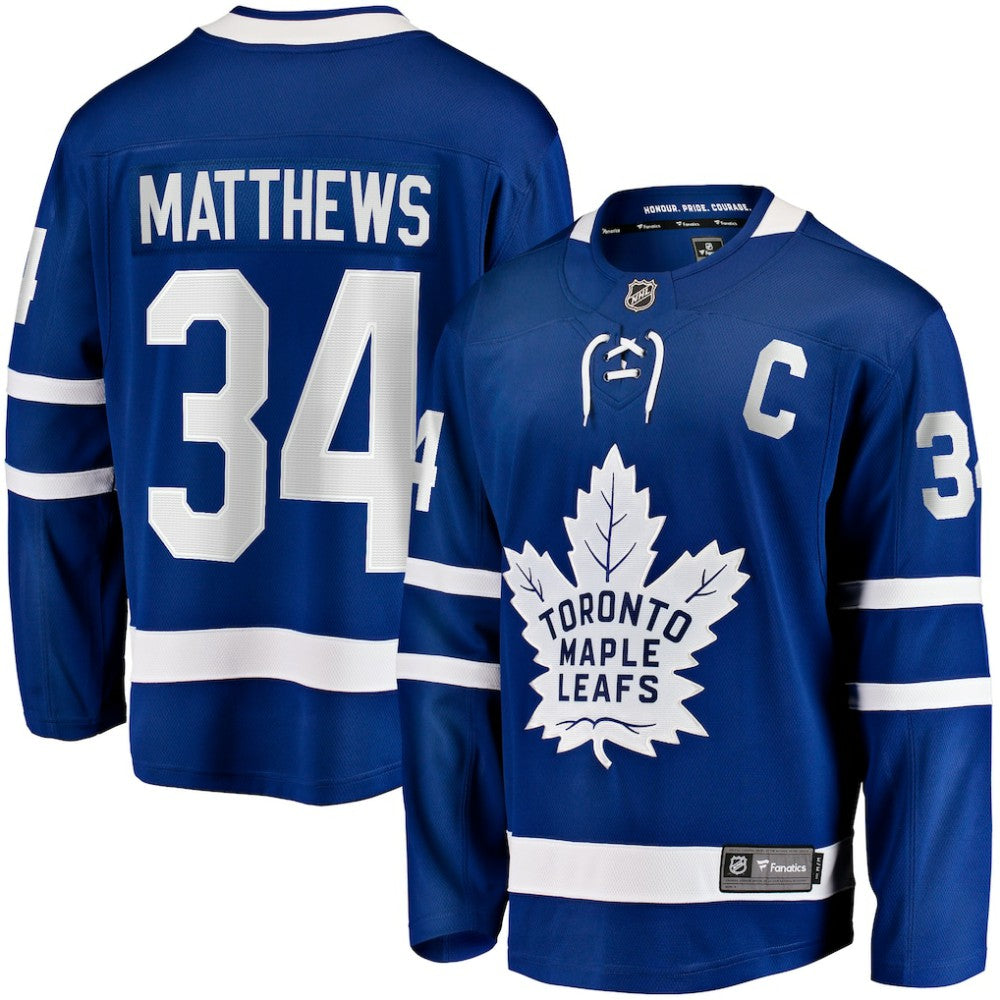 NHL Auston Matthews Toronto Maple Leafs Fanatics Captain Patch Home Breakaway Player Jersey