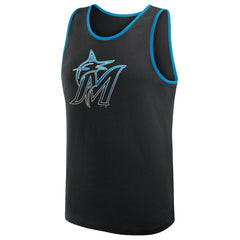 Black Miami Marlins Logo Athletic Unmatched Success Tank Top