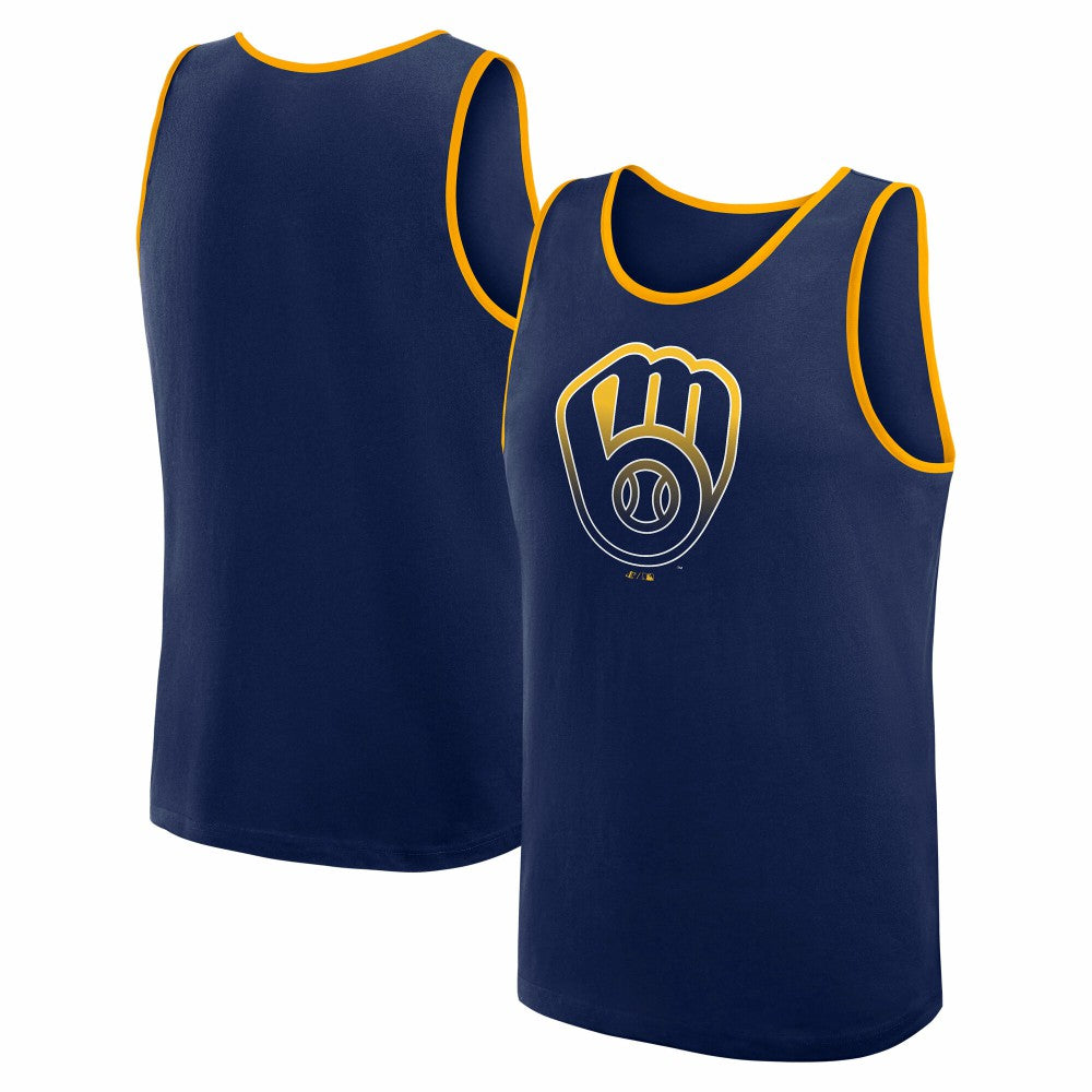 Navy Milwaukee Brewers Logo Athletic Unmatched Success Tank Top
