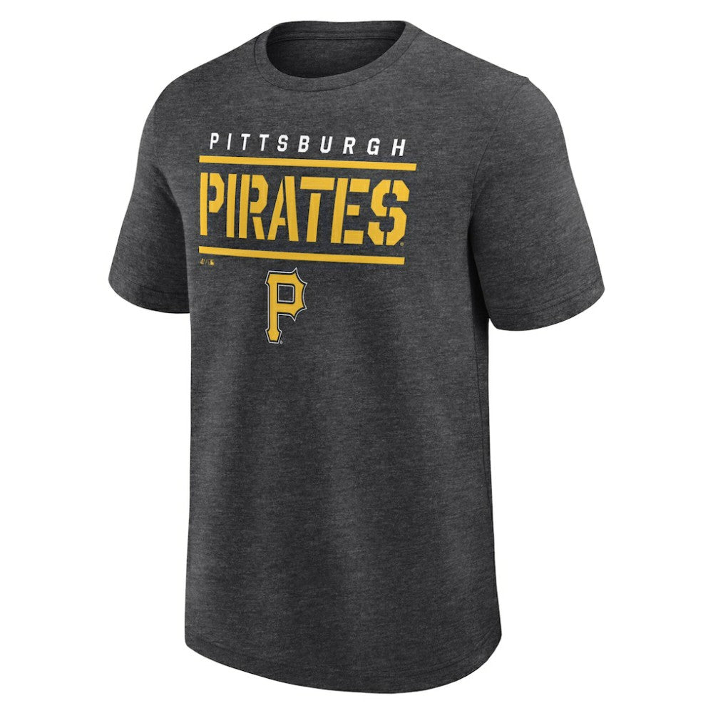 Heather Charcoal Pittsburgh Pirates Logo Athletic Top Notch T-Shirt