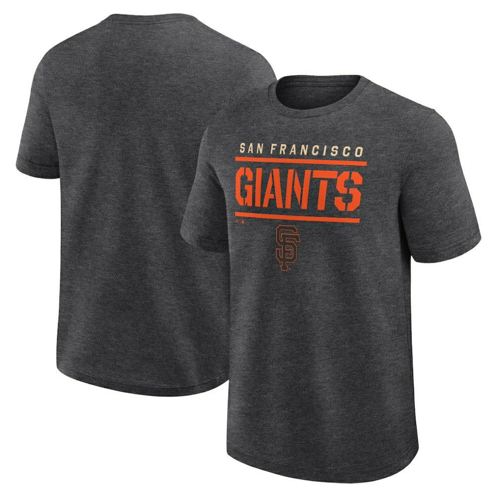 Heather Charcoal San Francisco Giants Logo Athletic Top Notch T-Shirt
