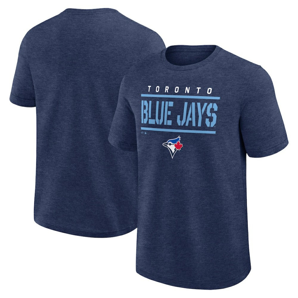 Heather Navy Toronto Blue Jays Logo Athletic Top Notch T-Shirt