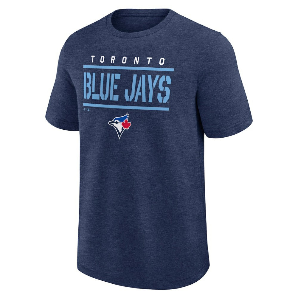 Heather Navy Toronto Blue Jays Logo Athletic Top Notch T-Shirt