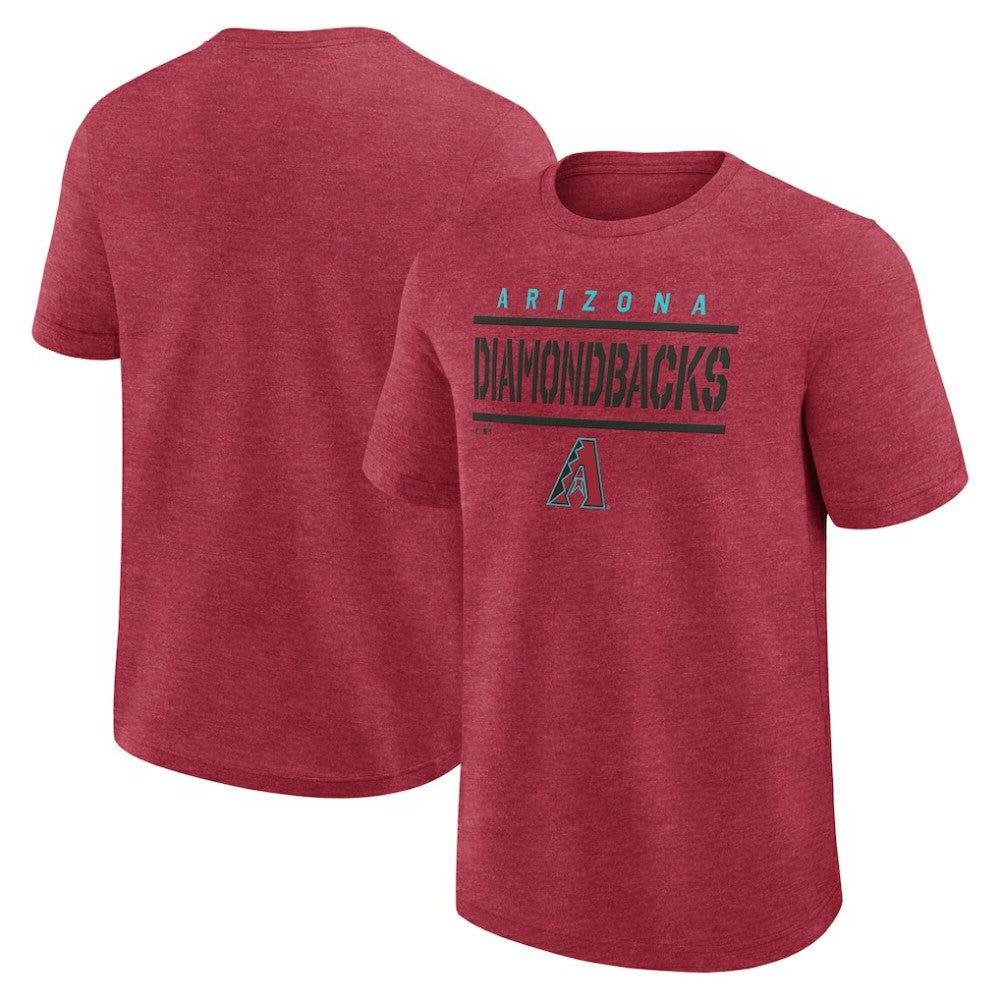 Heather Red Arizona Diamondbacks Logo Athletic Top Notch T-Shirt