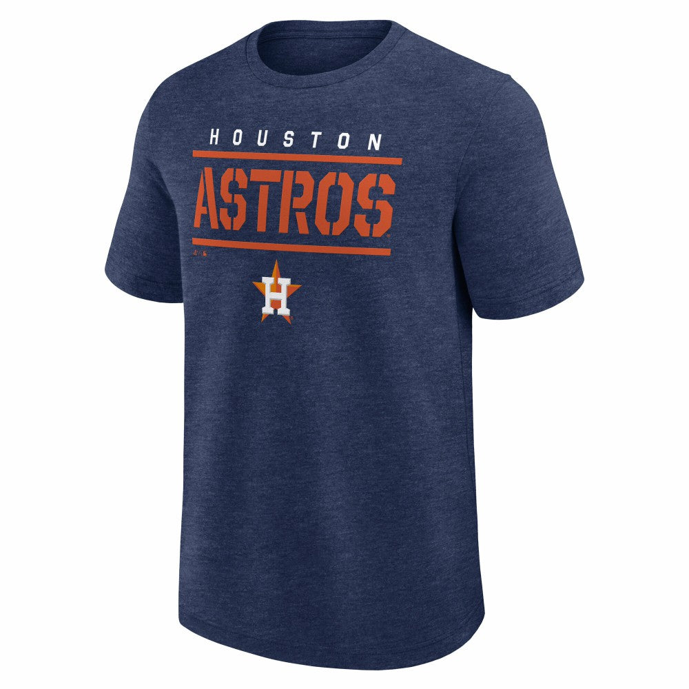Heather Navy Houston Astros Logo Athletic Top Notch T-Shirt