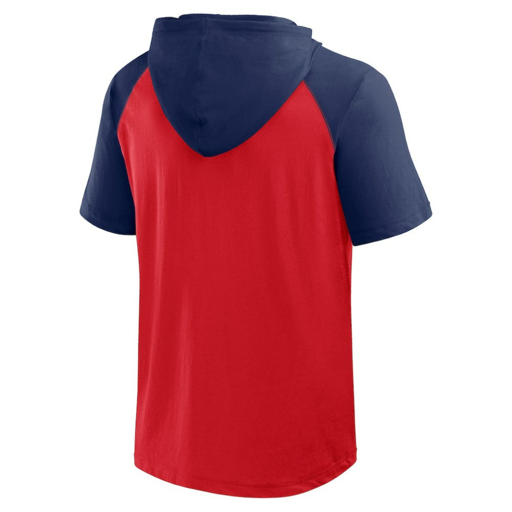 Red St. Louis Cardinals Logo Athletic Prime Raglan Short Sleeve Hoodie T-Shirt