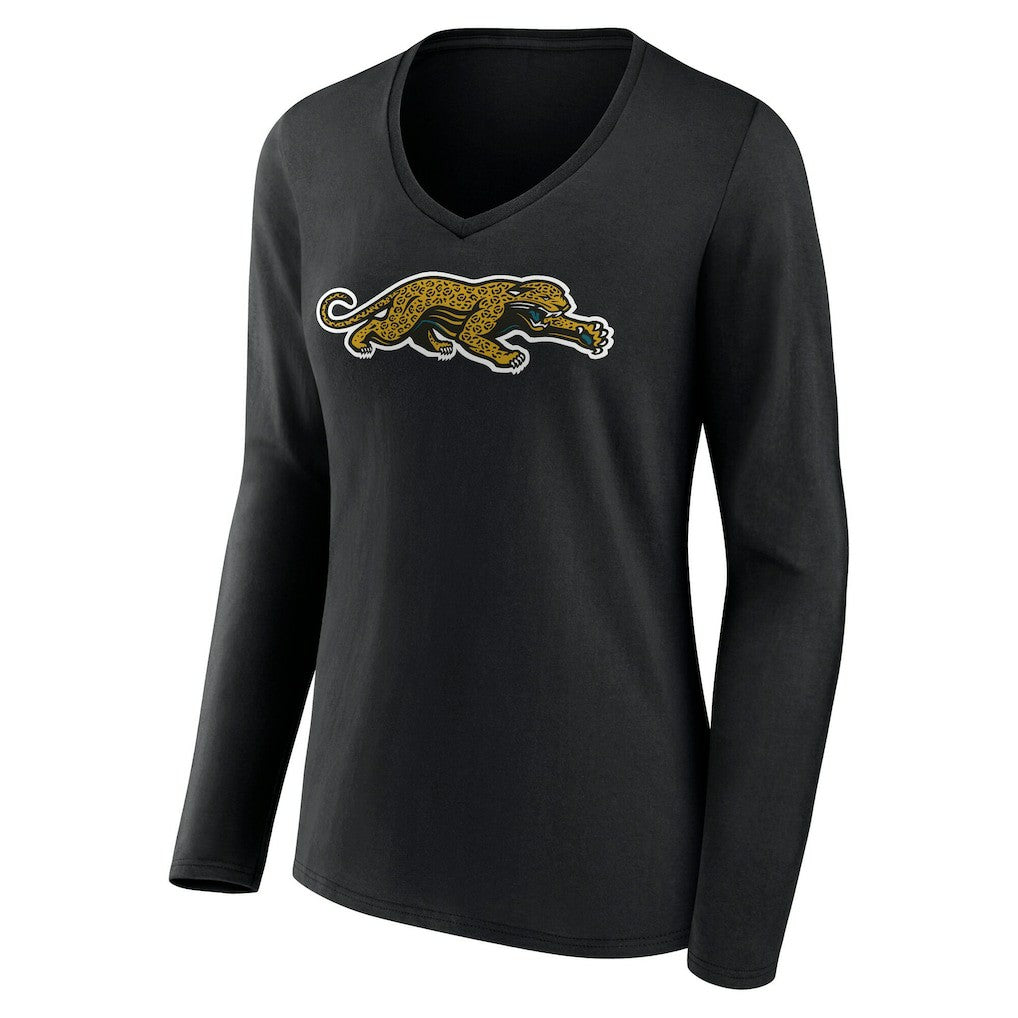 Women's Classic Logo Long Sleeve V-Neck T-Shirt - Jacksonville Jaguars T-shirts