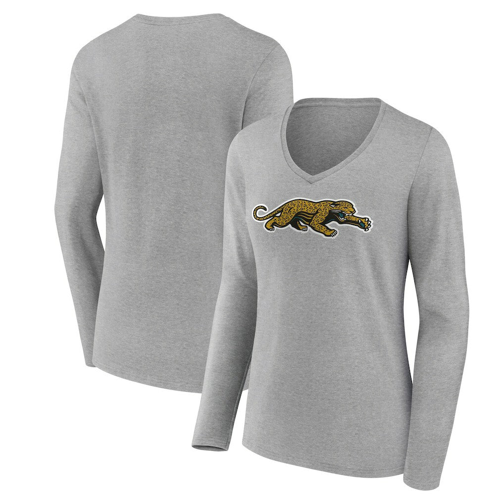 Women's Classic Logo Long Sleeve V-Neck T-Shirt - Jacksonville Jaguars T-shirts
