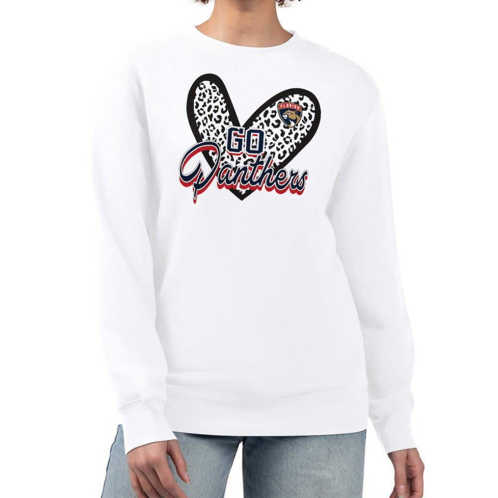 NHL Florida Panthers G-III 4Her by Carl Banks Women's Animal Print Heart Fleece Pullover Sweatshirt