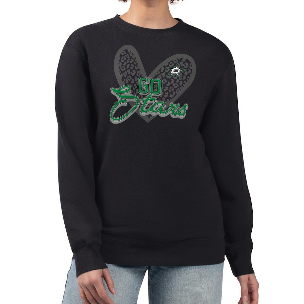 NHL Dallas Stars G-III 4Her by Carl Banks Women's Animal Print Heart Fleece Pullover Sweatshirt
