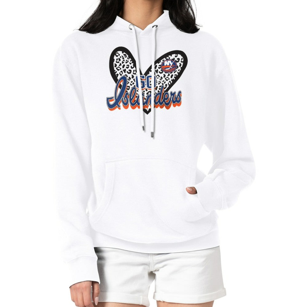 NHL New York Islanders G-III 4Her by Carl Banks Women's Animal Print Heart Fleece Pullover Hoodie