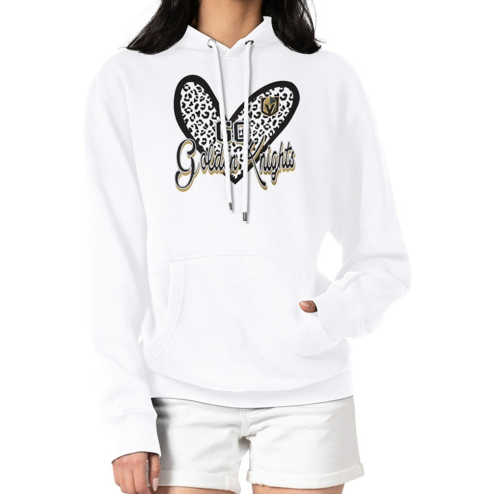 NHL Vegas Golden Knights G-III 4Her by Carl Banks Women's Animal Print Heart Fleece Pullover Hoodie