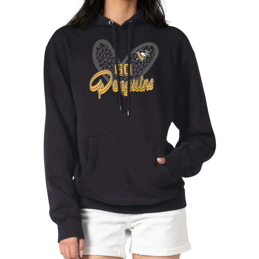 NHL Pittsburgh Penguins G-III 4Her by Carl Banks Women's Animal Print Heart Fleece Pullover Hoodie