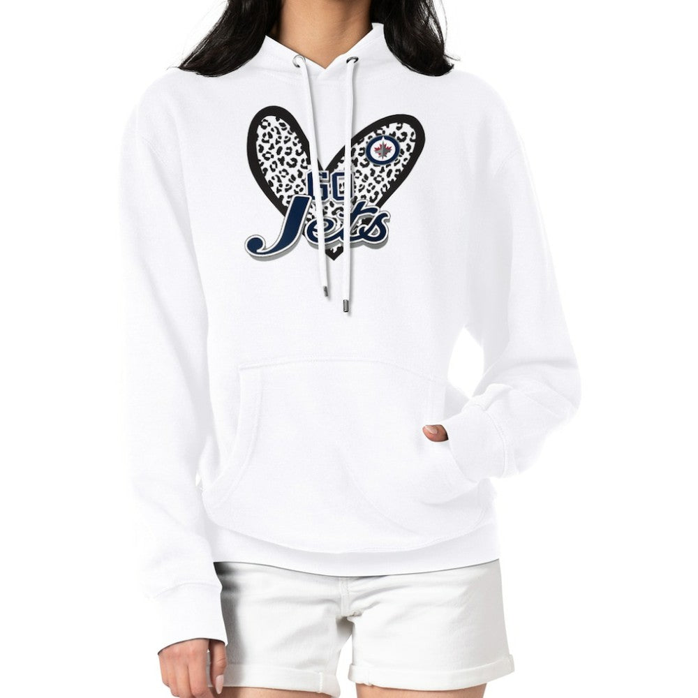 NHL Winnipeg Jets G-III 4Her by Carl Banks Women's Animal Print Heart Fleece Pullover Hoodie
