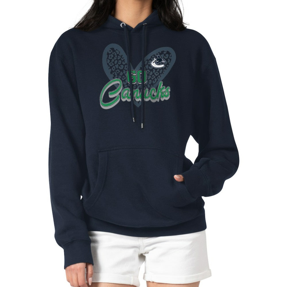 NHL Vancouver Canucks G-III 4Her by Carl Banks Women's Animal Print Heart Fleece Pullover Hoodie