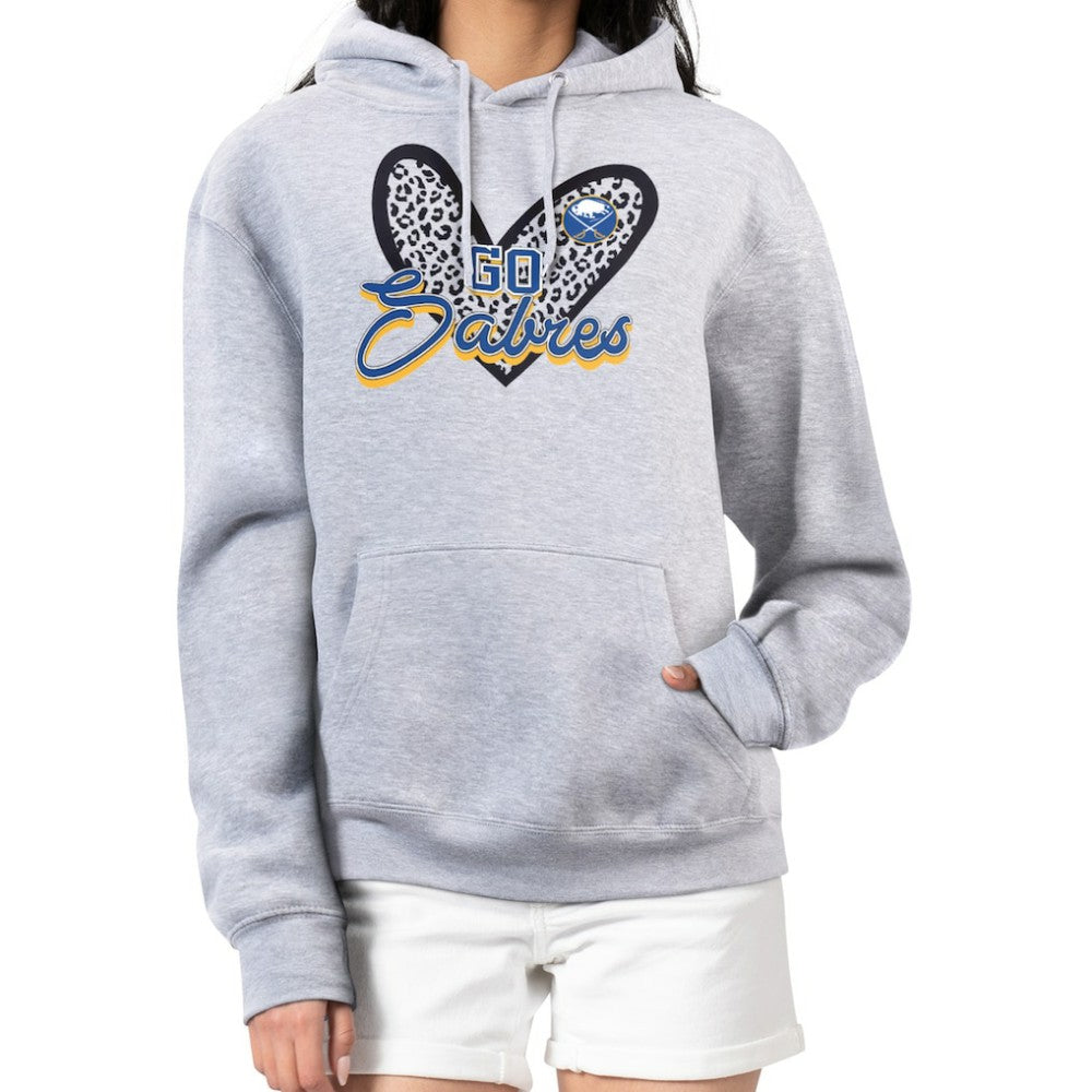 NHL Buffalo Sabres G-III 4Her by Carl Banks Women's Animal Print Heart Fleece Pullover Hoodie
