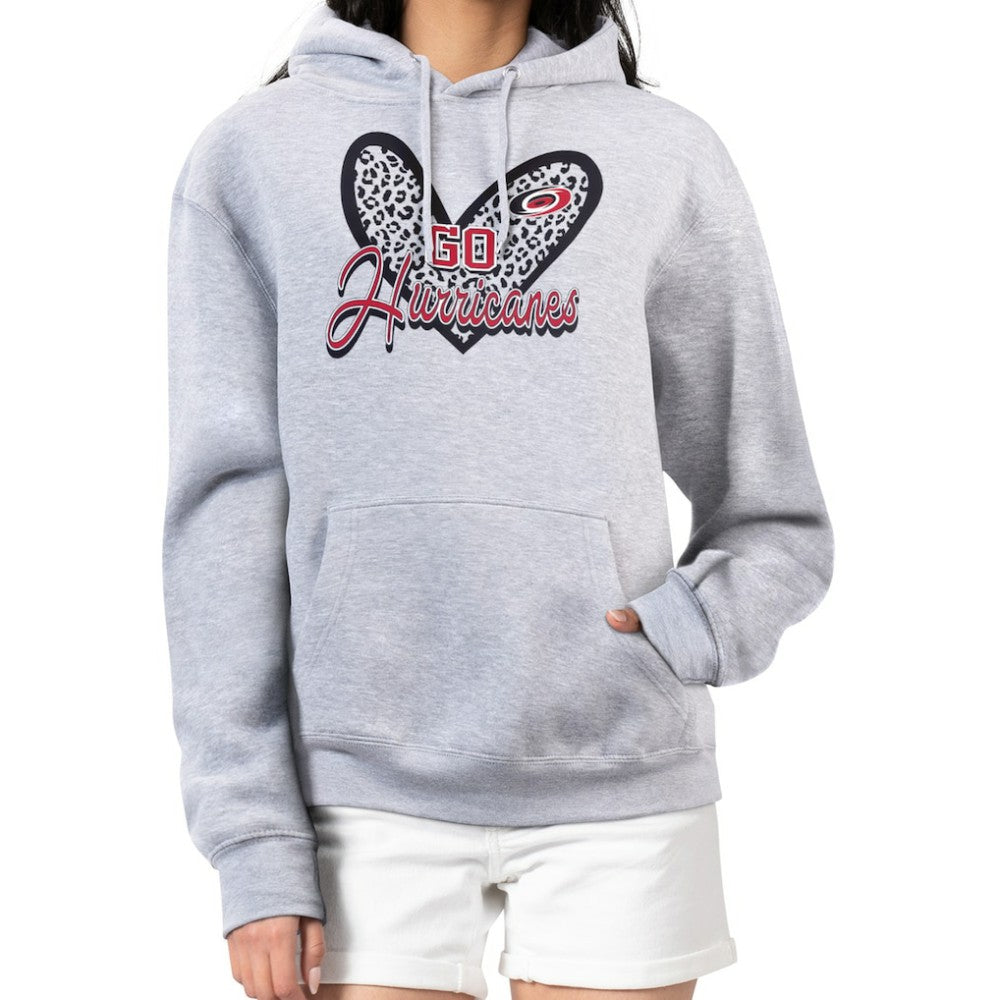 NHL Carolina Hurricanes G-III 4Her by Carl Banks Women's Animal Print Heart Fleece Pullover Hoodie