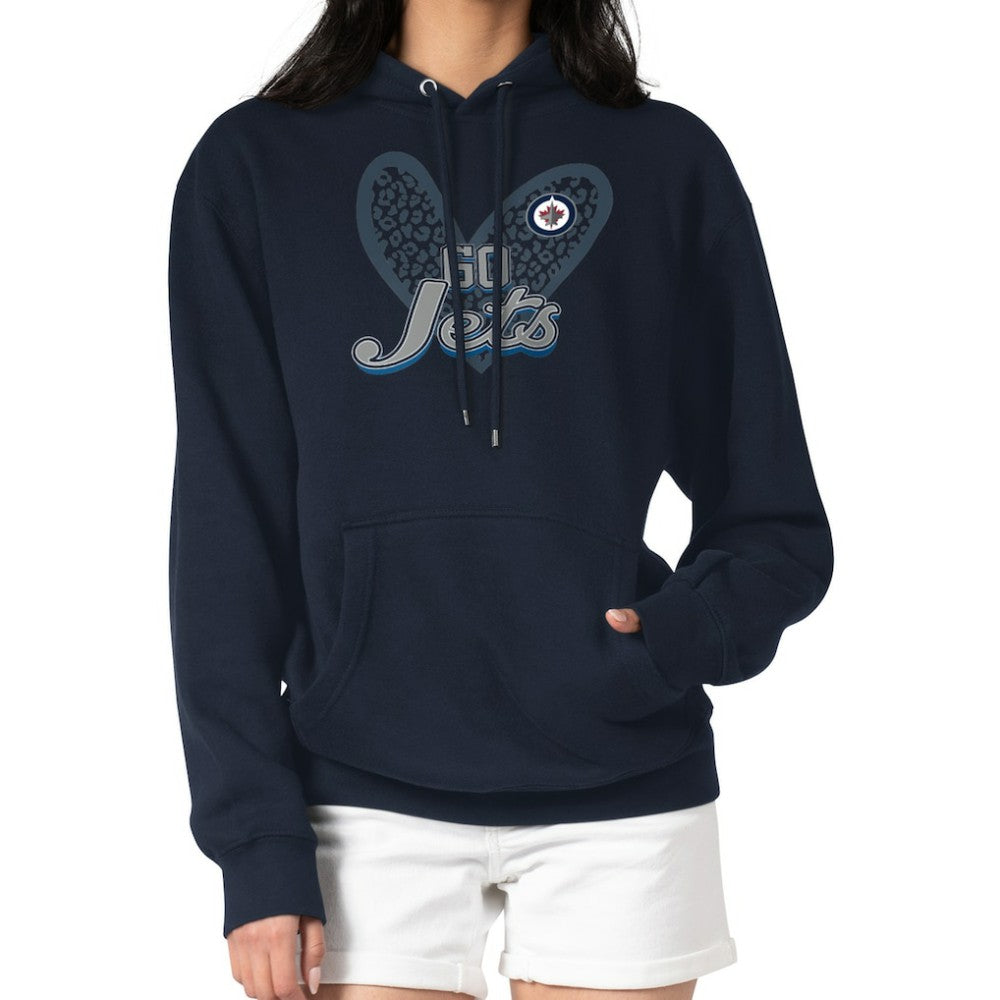NHL Winnipeg Jets G-III 4Her by Carl Banks Women's Animal Print Heart Fleece Pullover Hoodie