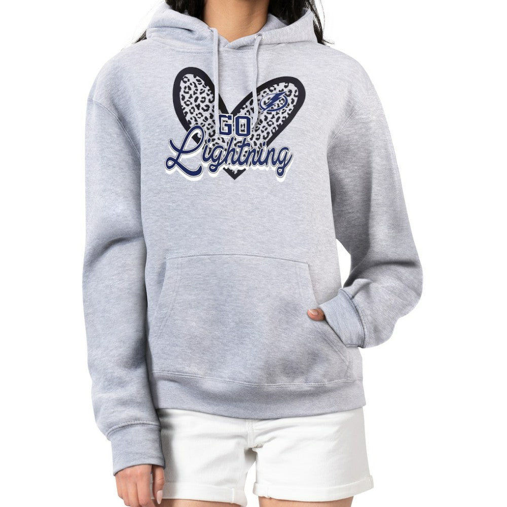 NHL Tampa Bay Lightning G-III 4Her by Carl Banks Women's Animal Print Heart Fleece Pullover Hoodie