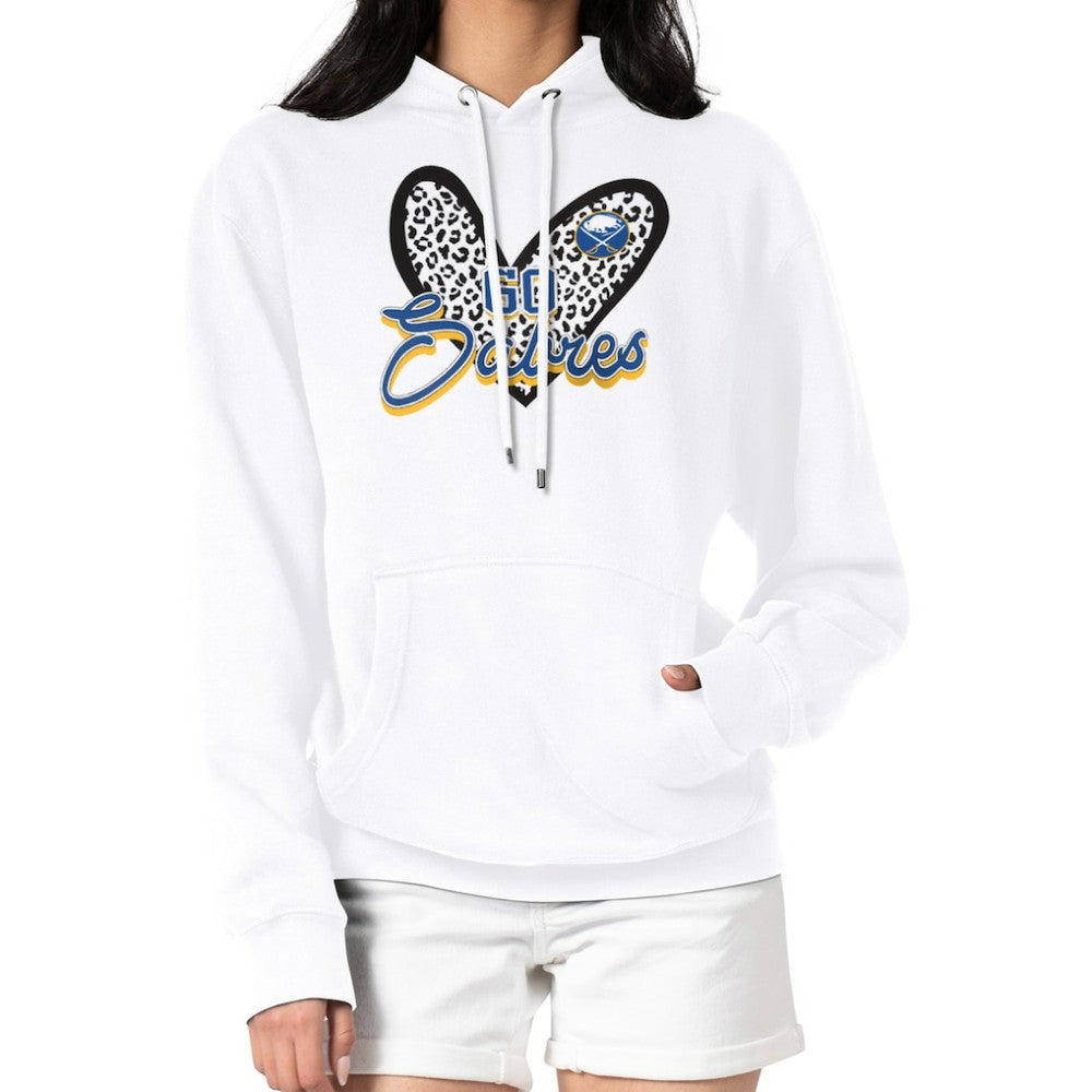 NHL Buffalo Sabres G-III 4Her by Carl Banks Women's Animal Print Heart Fleece Pullover Hoodie
