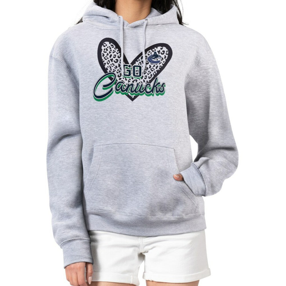 NHL Vancouver Canucks G-III 4Her by Carl Banks Women's Animal Print Heart Fleece Pullover Hoodie