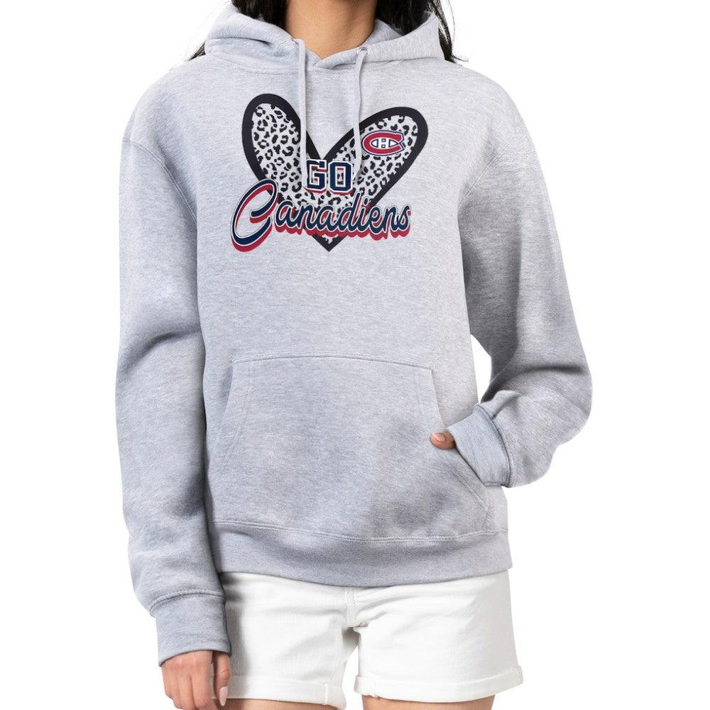 NHL Montreal Canadiens G-III 4Her by Carl Banks Women's Animal Print Heart Fleece Pullover Hoodie